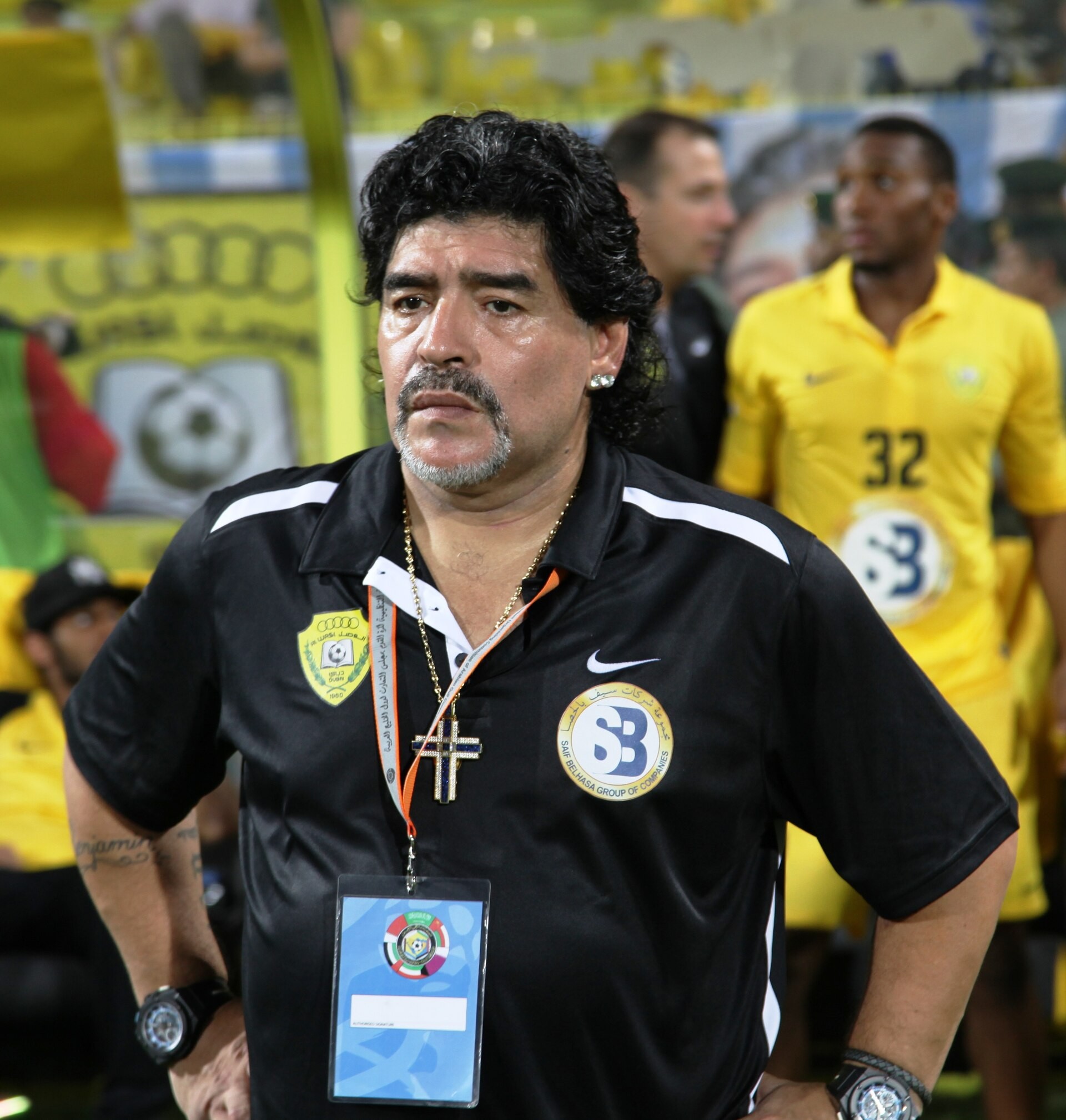 Diego Maradona at the 2012 GCC Champions League final