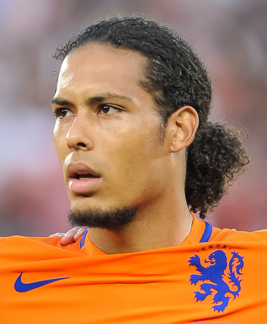 Virgil van Dijk playing for the Netherlands against Austria in 2016