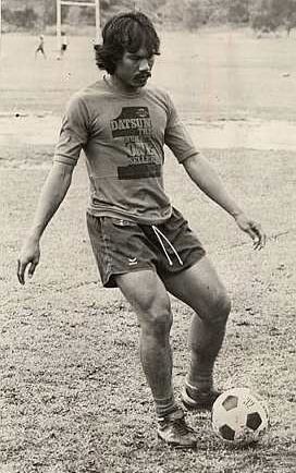 The late Selangor and Malaysia's football legend, Mokhtar Dahari training at the field.
