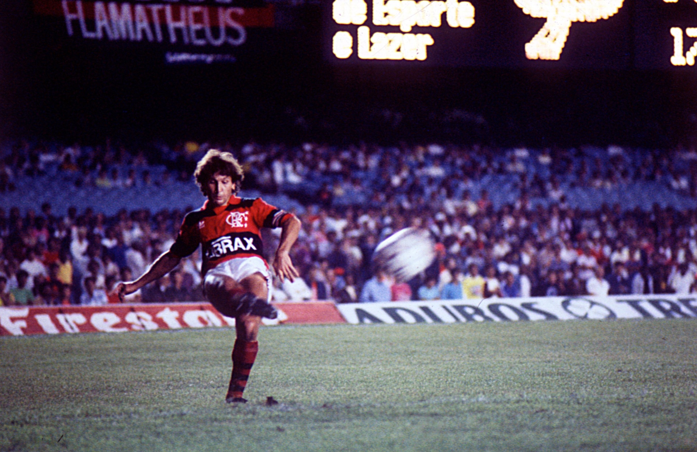 Zico in action for Flamengo in 1981.