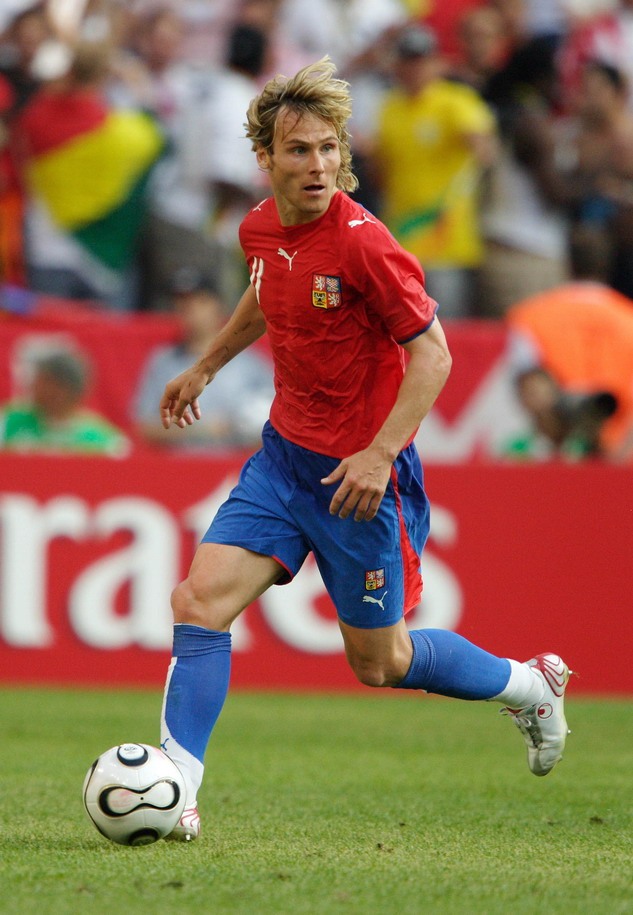 Footballer Pavel Nedvěd playing for the Czech Republic against Ghana at the 2006 FIFA World Cup.